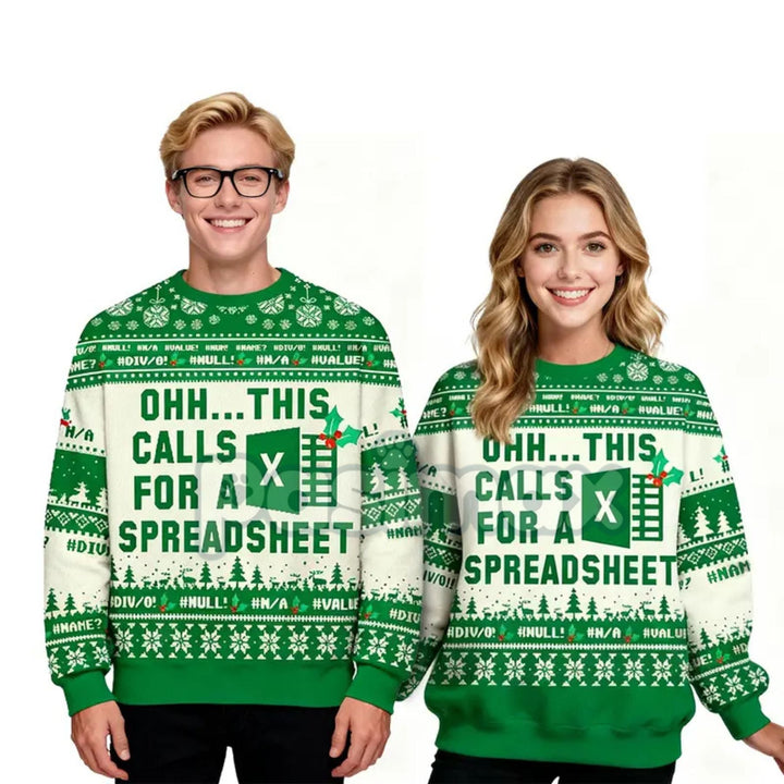Geeksoutfit Geeky Ugly Sweater Round Neck Long Sleeve Christmas Sweater Perfect for Fall and Winter Casual Knitwear for Men and Women