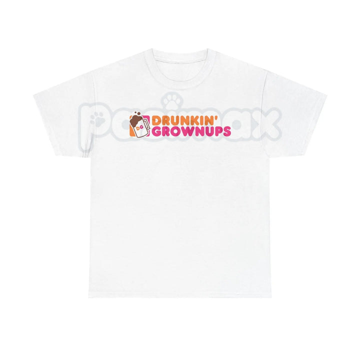 "Drunkin’ Grownups" Sarcastic Drinking T-Shirt - Viral Adult Humor Graphic Tee, Funny Parody Coffee Logo Shirt, Premium Heavyweight Relaxed Fit Top, Party & Brunch Gift for Her & Him, Comedy Slogan Weekend Tee