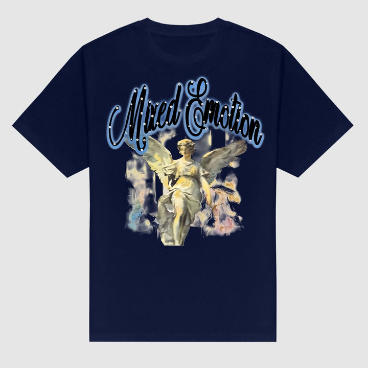 Y2K Street Style T-Shirt - Retro Angel & Flame Graphic Tee, Pure Cotton Hipster Apparel