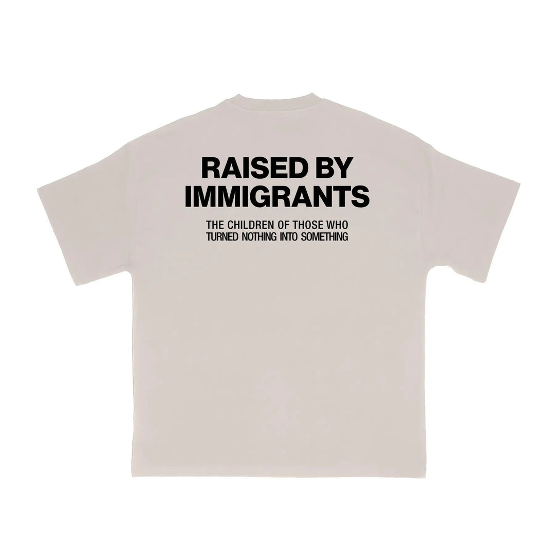 "Raised by Immigrants" Statement Tee - Empowering T-Shirt, Mexican Heritage Apparel