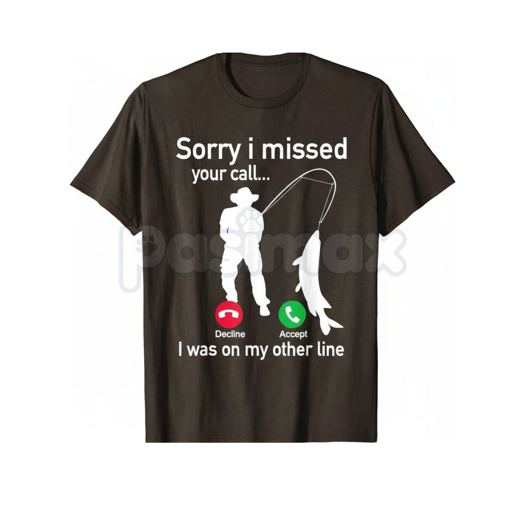 Funny Fishing Phone Call T-Shirt - Hooked Fishing Line Graphic Tee, Sarcastic Fisherman Out of Office Shirt, Premium Heavyweight Bass & Trout Angler Top, Humorous Fishing Gift for Men, Vintage Style Hook Line & Sinker Tee