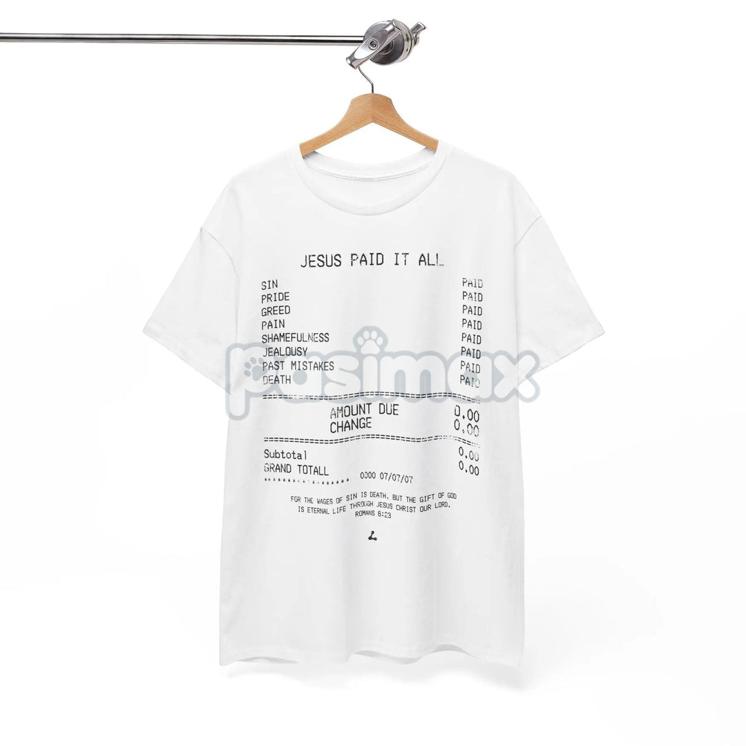 "Jesus Paid It All" Classic Christian Tee - Faith Statement Shirt, Religious Graphic T-Shirt