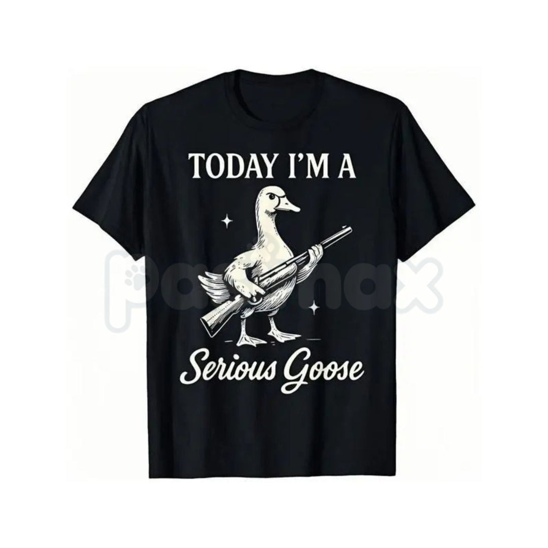 Serious Goose Graphic Shirt – Quirky Animal Art Hoodie & Funny Slogan Streetwear Sweatshirt