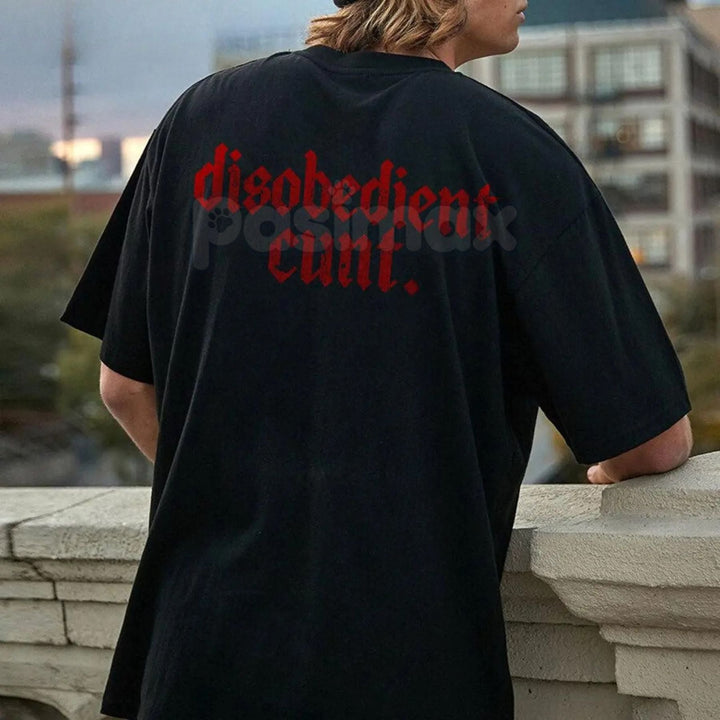 "Disobedient" Graphic T-Shirt - Rebel Streetwear Tee, Unisex Statement Shirt, Anti-Establishment Apparel