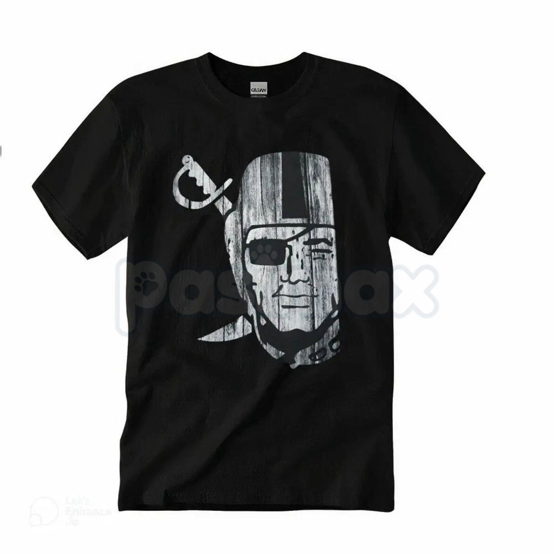 "Raider Nation" Silver & Black T-Shirt – Classic Football Fan Graphic Tee, Premium 100% Cotton Gameday Top, Soft Lived-In Heavyweight Unisex Raider Gear, Made in USA