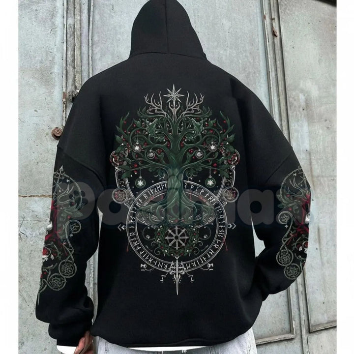 Viking Destiny Nordic Gods Hoodie – Norse Mythology Graphic Pullover, Ancient Lore & Spiritual Streetwear, Unisex