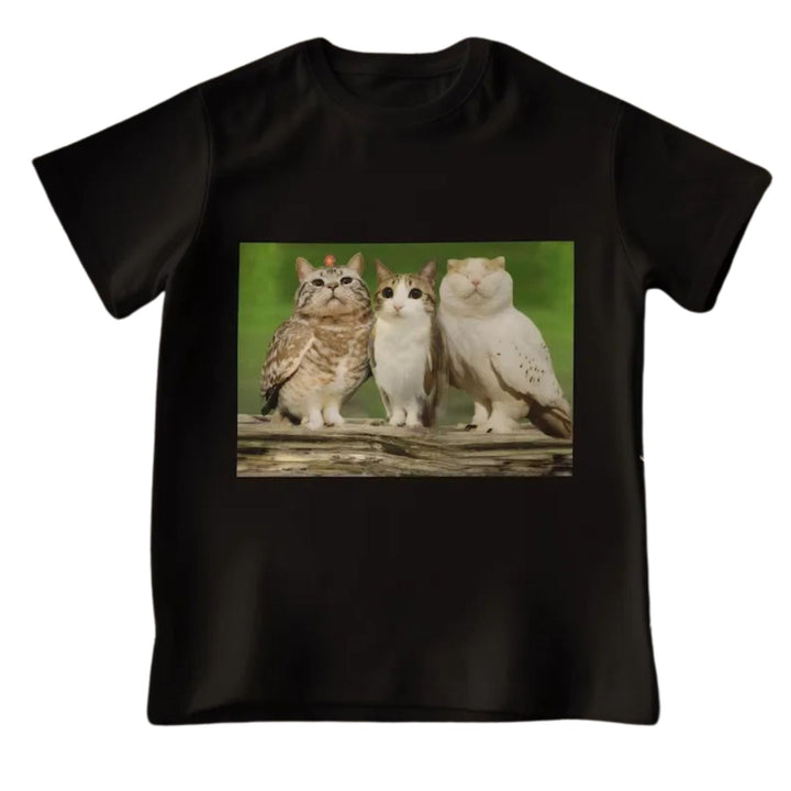 "Meowl with Family" Meme T-shirt - Funny Cat Lover Gift, Unisex Brainrot Tee