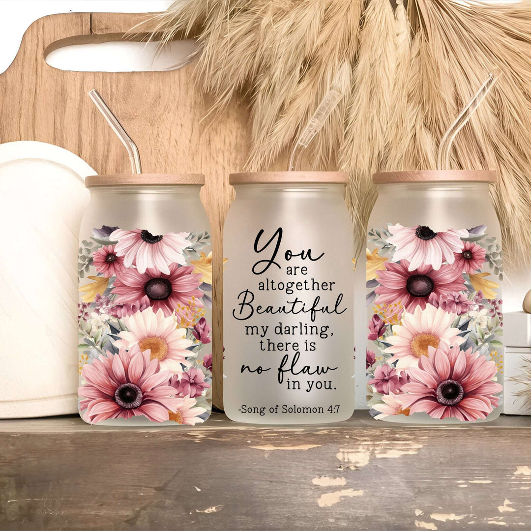 Bible Verse Scripture Cup, Mug & Tumbler with Lid & Straw – Floral Christian Gift for Her