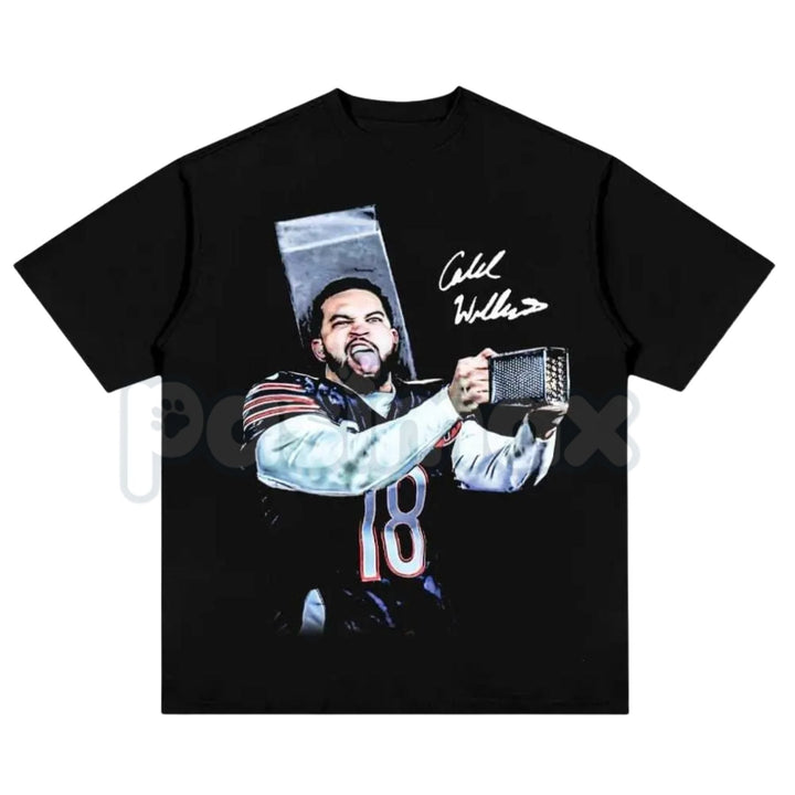 Caleb Williams Cheese Grater T-Shirt - Chicago Football Graphic Tee, Funny Chicago QB Rivalry Shirt, Bear Down Game Day Apparel, Premium Heavyweight Football Fan Top