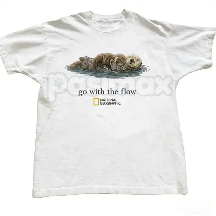 National Geographic "Go with the Flow" T-Shirt - Official Style Nature Exploration Graphic Tee, Premium 100% Cotton Adventure Gift Top, Inspirational Outdoorsy Unisex Shirt, National Geographic Explorer Fan Apparel, Soft Lived-In Earthy Fashion