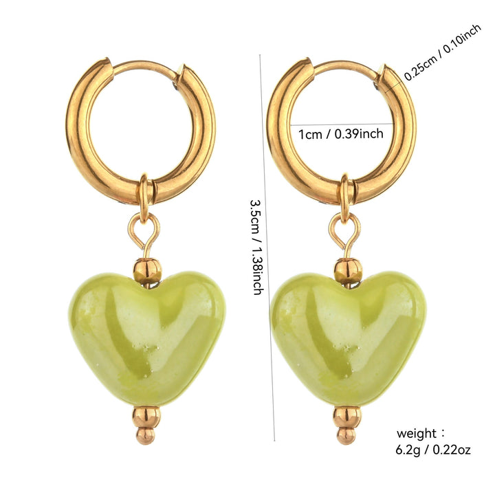 Lustrous Heart-Shaped Stainless Steel Earrings For Women