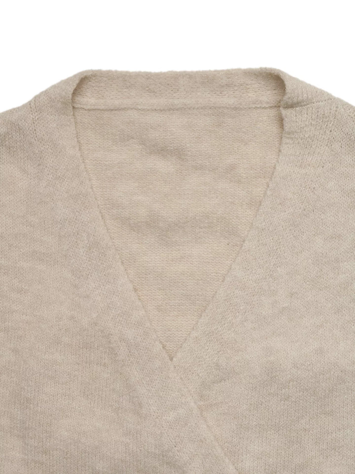 Tied Surplice Long Sleeve Sweater