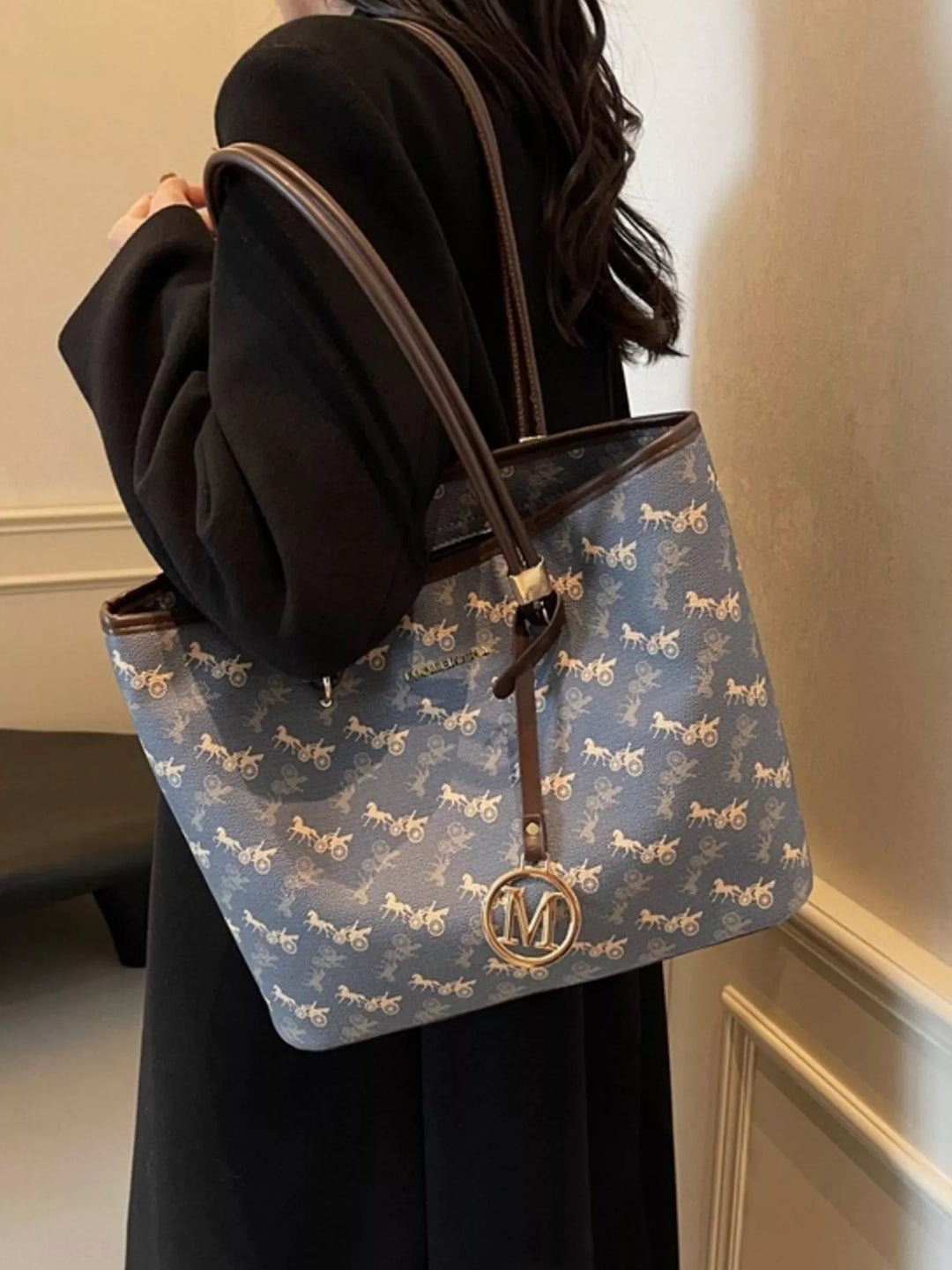 Printed Tote Shoulder Bag