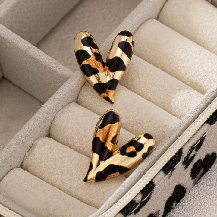 4 Pair Heart Stud Earrings