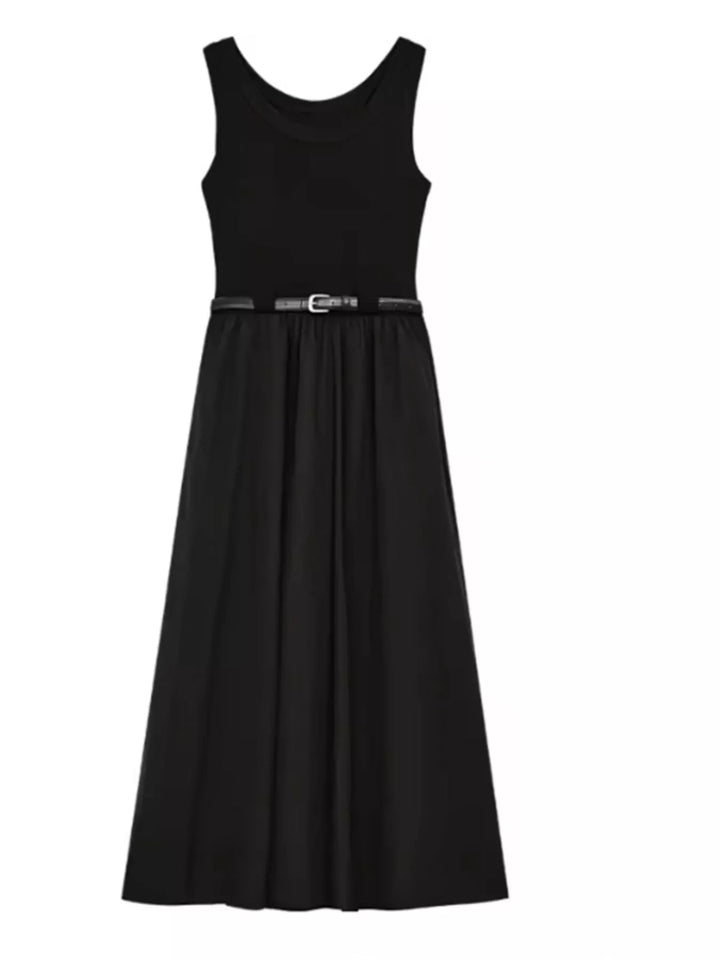 Round Neck Sleeveless Midi Dress