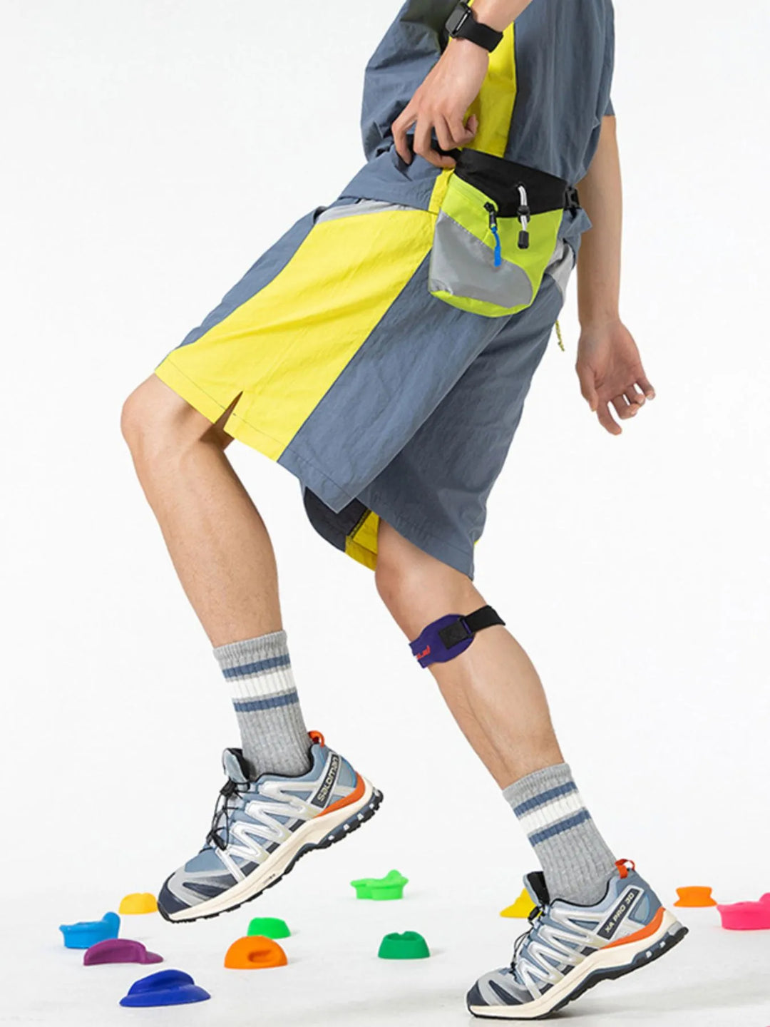 Men's Drawstring Color Block Shorts