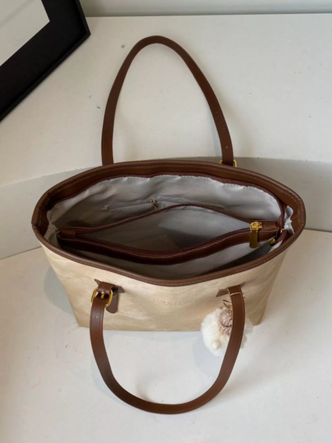 Shoulder Bag with Plush Charm