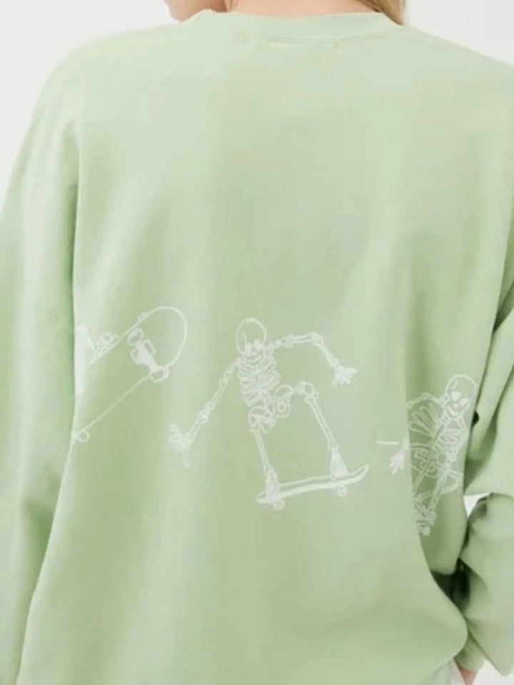 Skeleton Graphic Oversized Sweatshirt