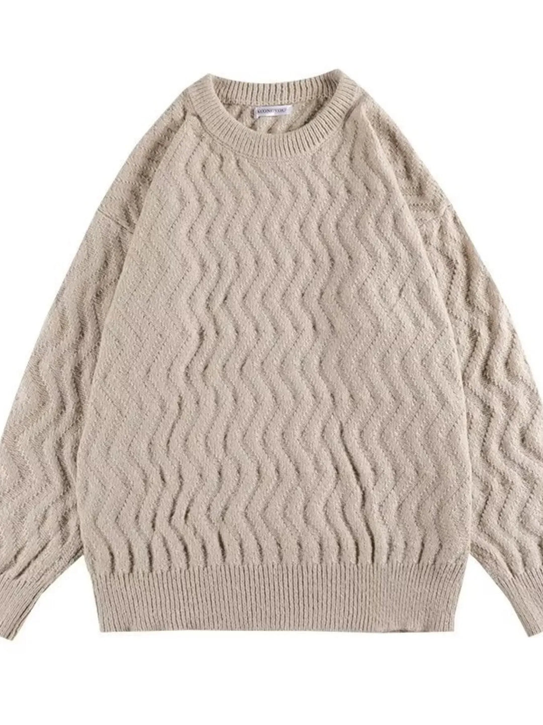 Men's Textured Wave Knit Sweater
