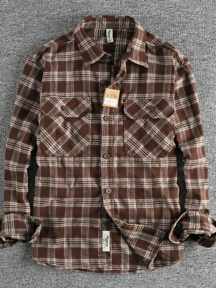 Men's Plus Size Plaid Button Down Shirt
