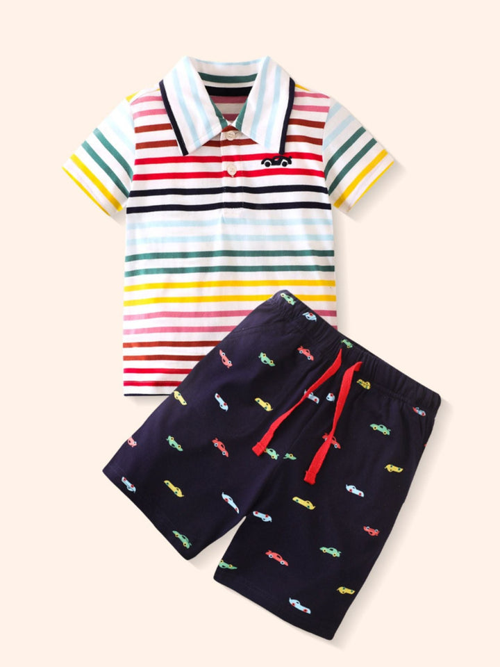 Children's Striped Polo and Shorts Set