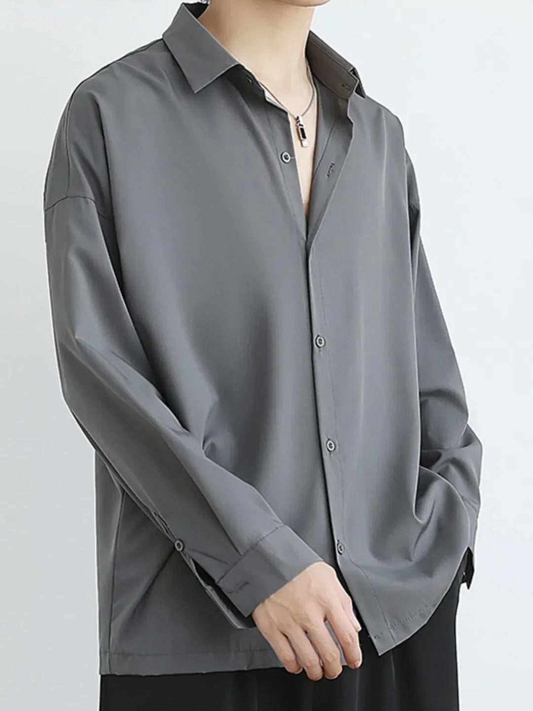 Men's Full Size Button Up Long Sleeve Shirt Plus Size