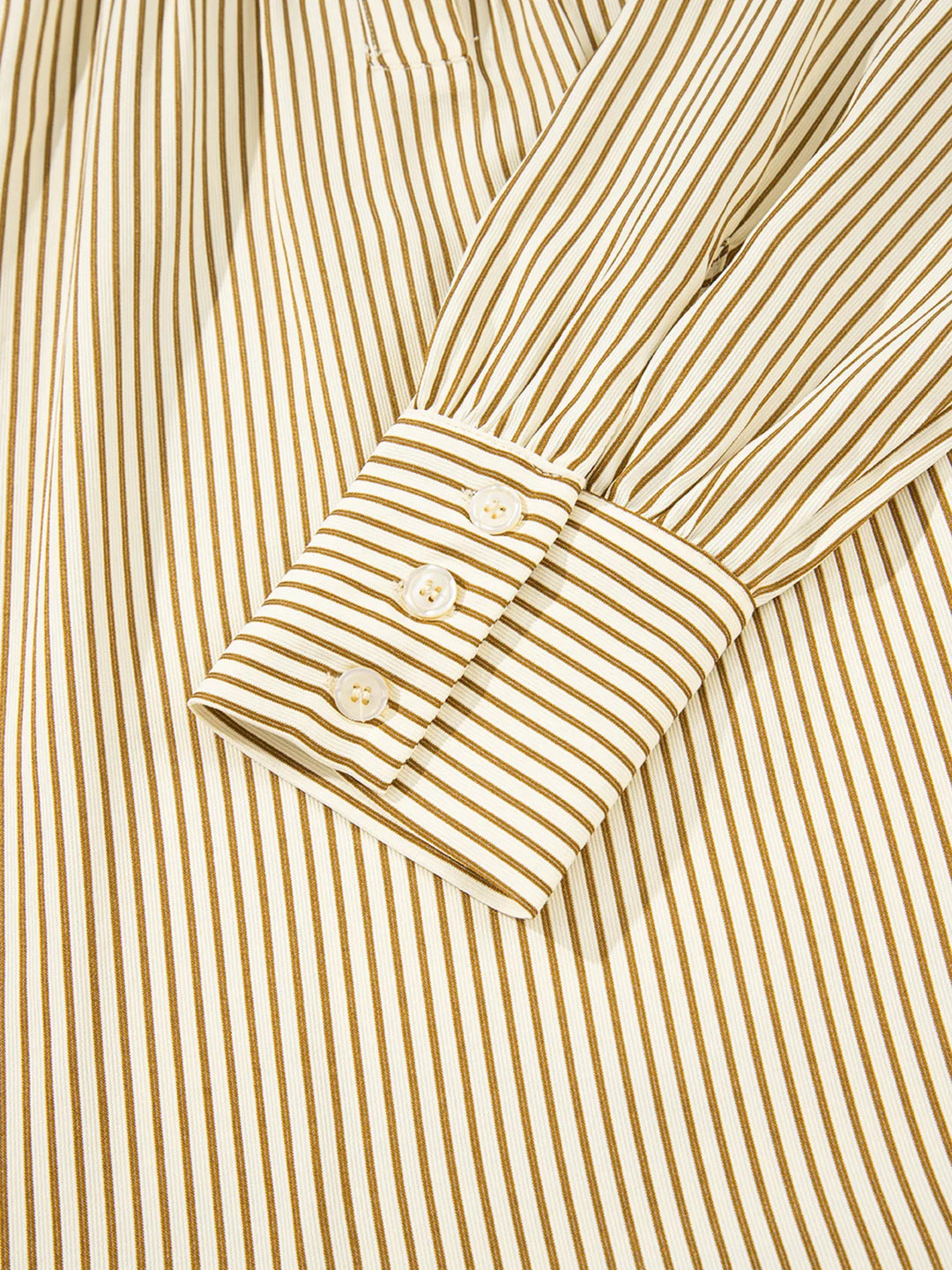 Stripe Collared Neck Cuffed Long Sleeve Drop Waist Mini Dress