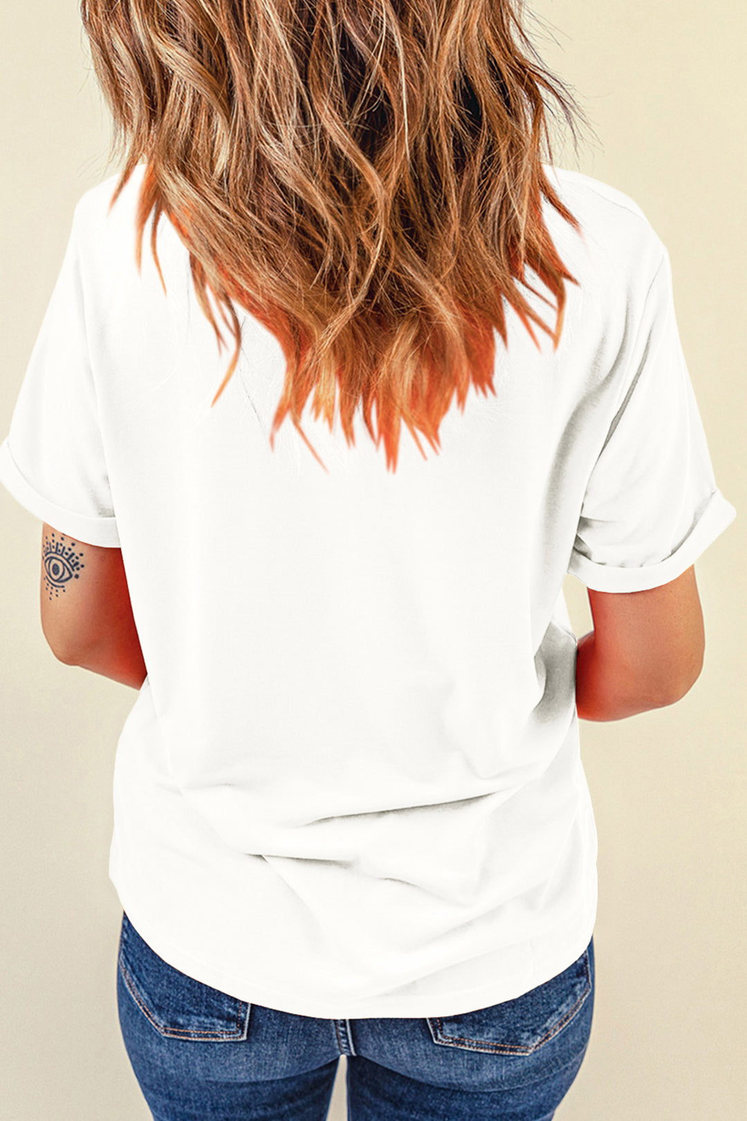 White Land of the free because of the brave Embroidered T Shirt