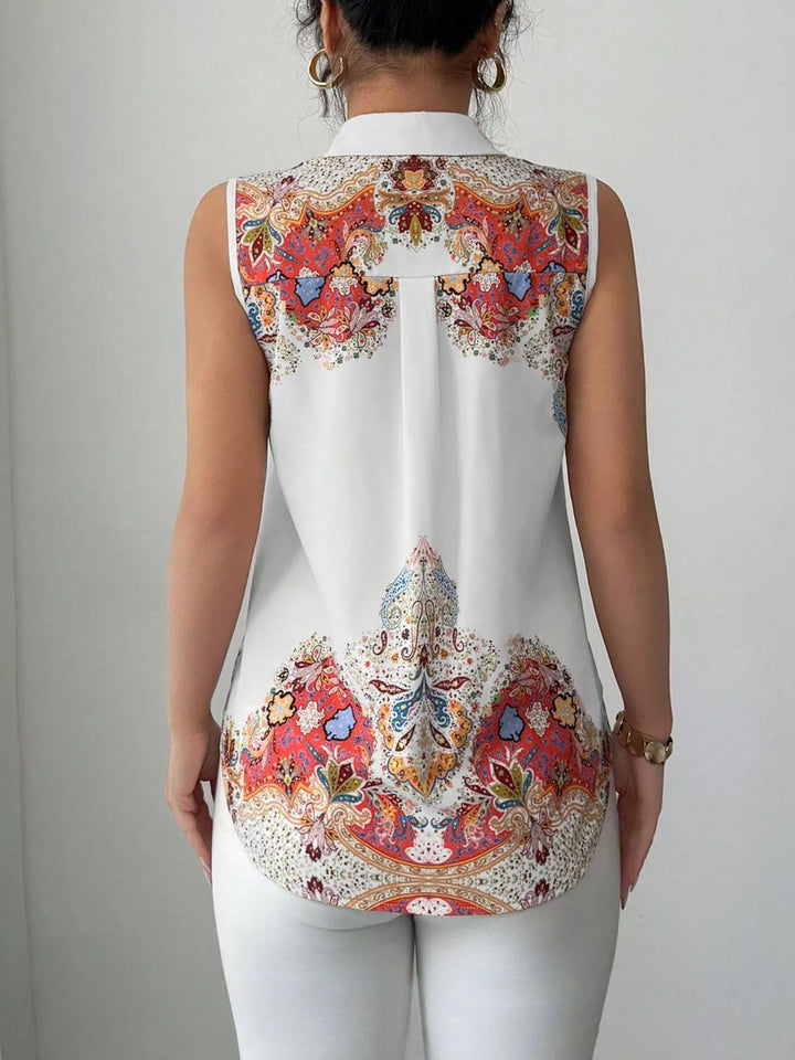 Button Up Sleeveless Shirt