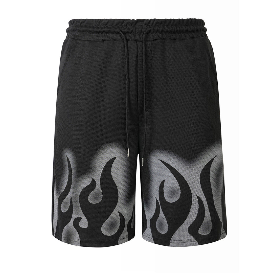 Mesh-Panel Breathable Casual Drawstring Shorts