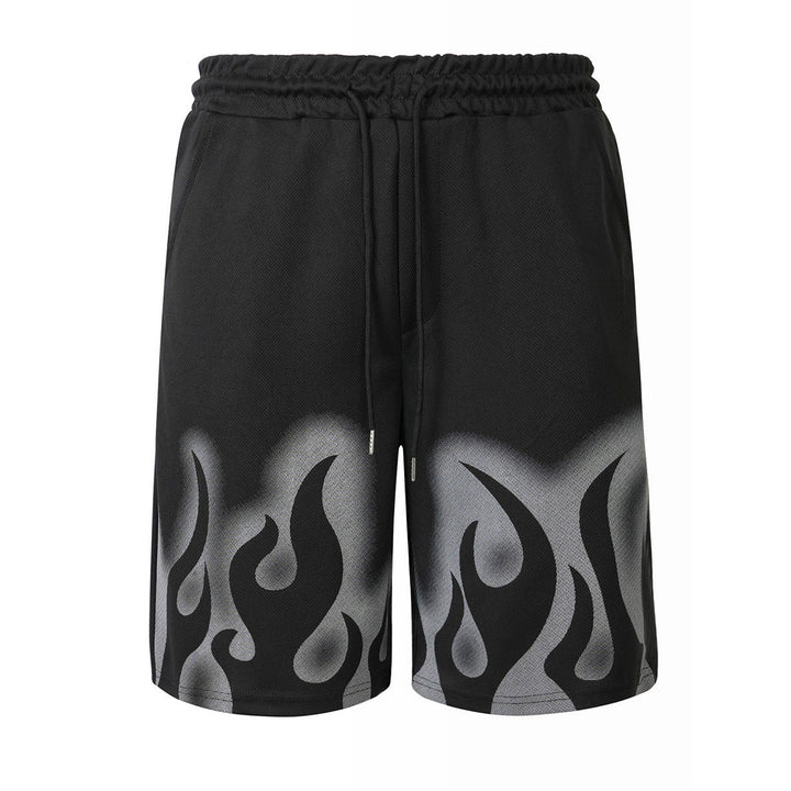 Mesh-Panel Breathable Casual Drawstring Shorts