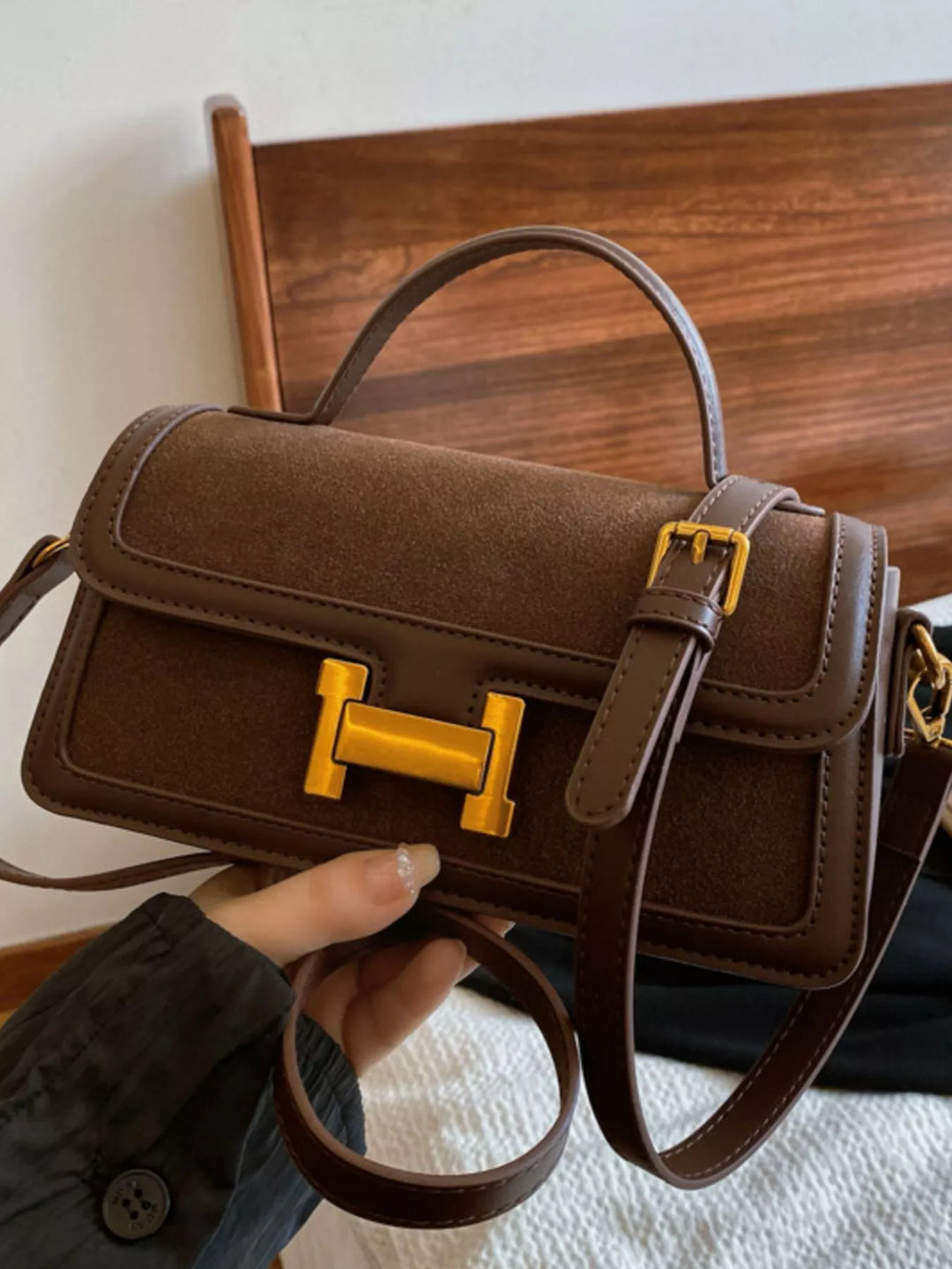Golden Buckle Crossbody Bag