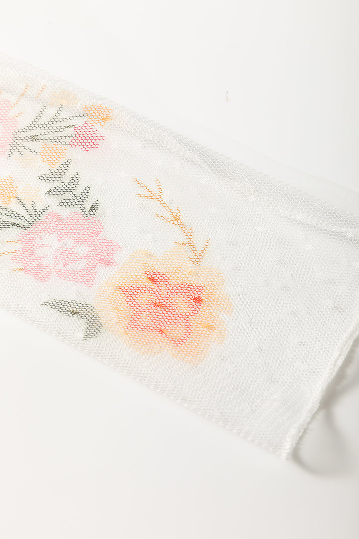 White Faux Two Piece Floral Long Sleeve Patchwork Tee
