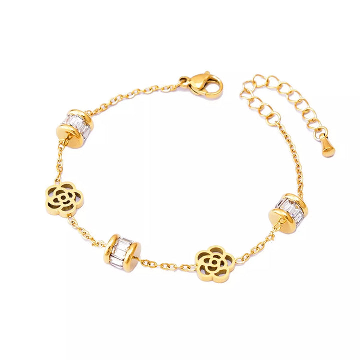 18K Gold-Plated Flower Bracelet