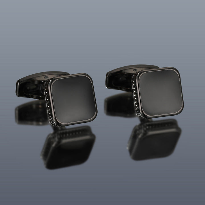 Men's Cufflinks Fashion Square Drop Oil Simple 4 Colors