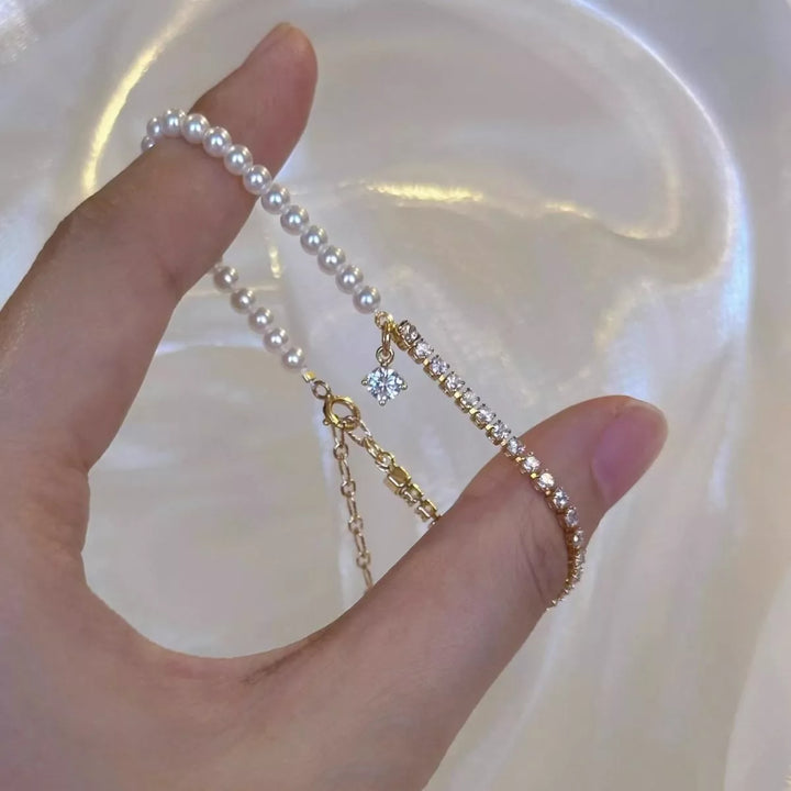 Pearl & Zircon Accent Bracelet