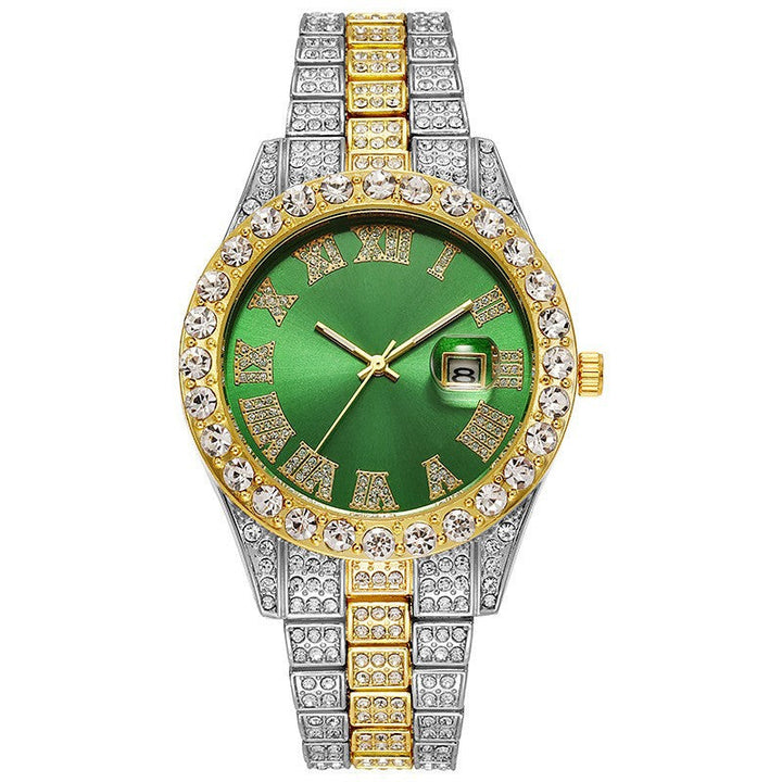 Men's Steel Strap Hip-hop Roman Quartz Watch