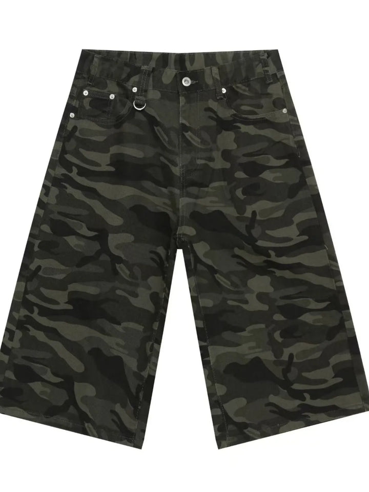 Men's Wide Leg Denim Shorts