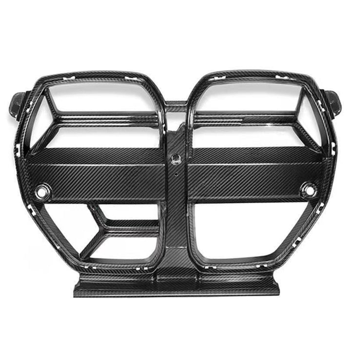Automotive dry carbon fiber front bumper grille