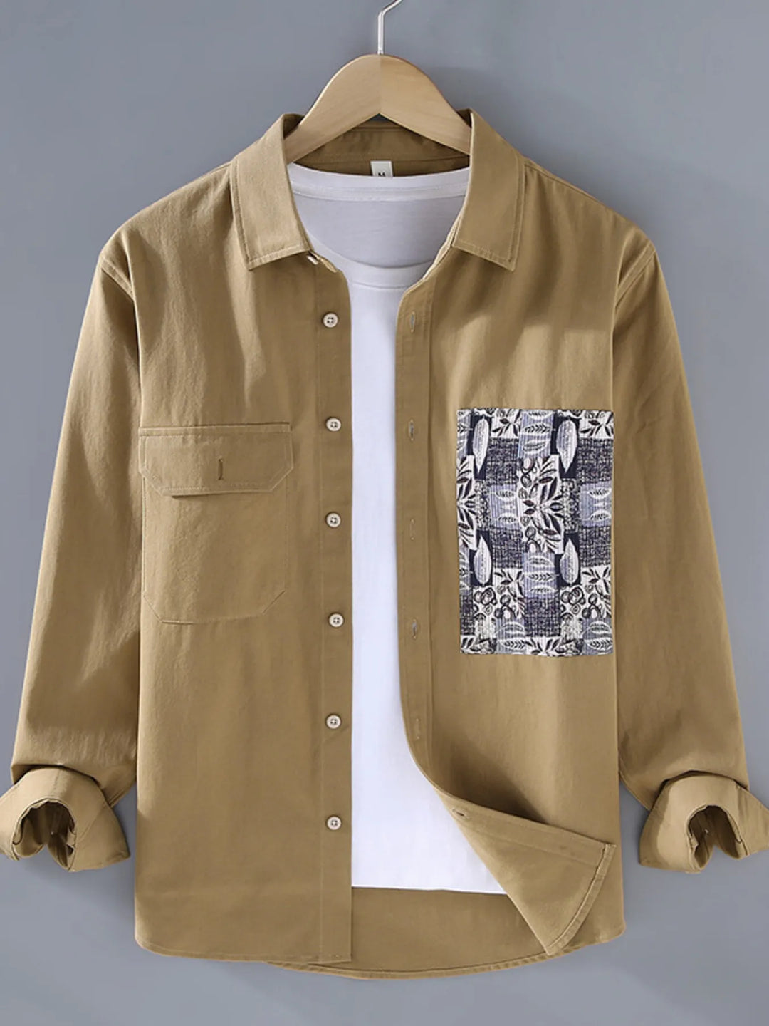 Men's Plus Size Button Up Long Sleeve Shirt