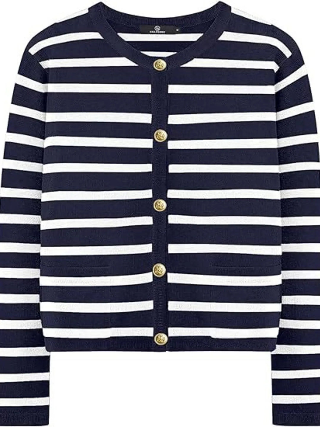 Striped Button-Up Cardigan