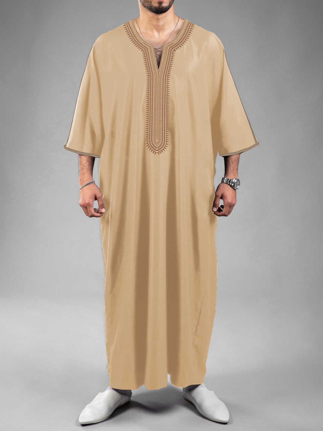 3D Digital-Print Ethnic Moroccan Mens Robe