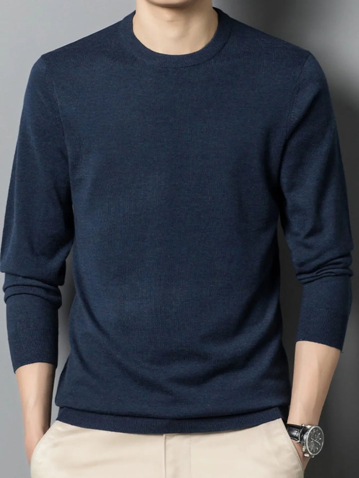 Men's Plus Size Round Neck Long Sleeve Sweater