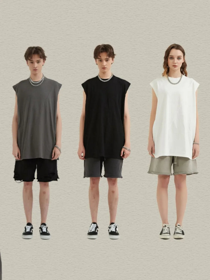 Men's Solid Color Round Neck Tank
