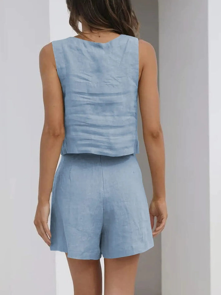 Square Neck Tank and Shorts Set