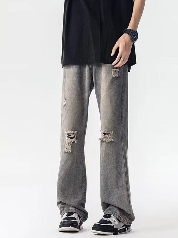 Men's Full Size Distressed Loose Fit Jeans Plus Size