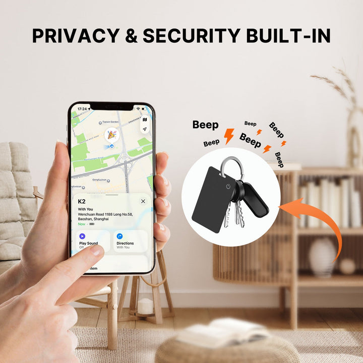 Smart Card Tracker For Find My, Anti-Lost Locator IP68 Waterproof Built-in Speaker, 90-Day Battery Life, Ultra-Slim Wallet Tracker