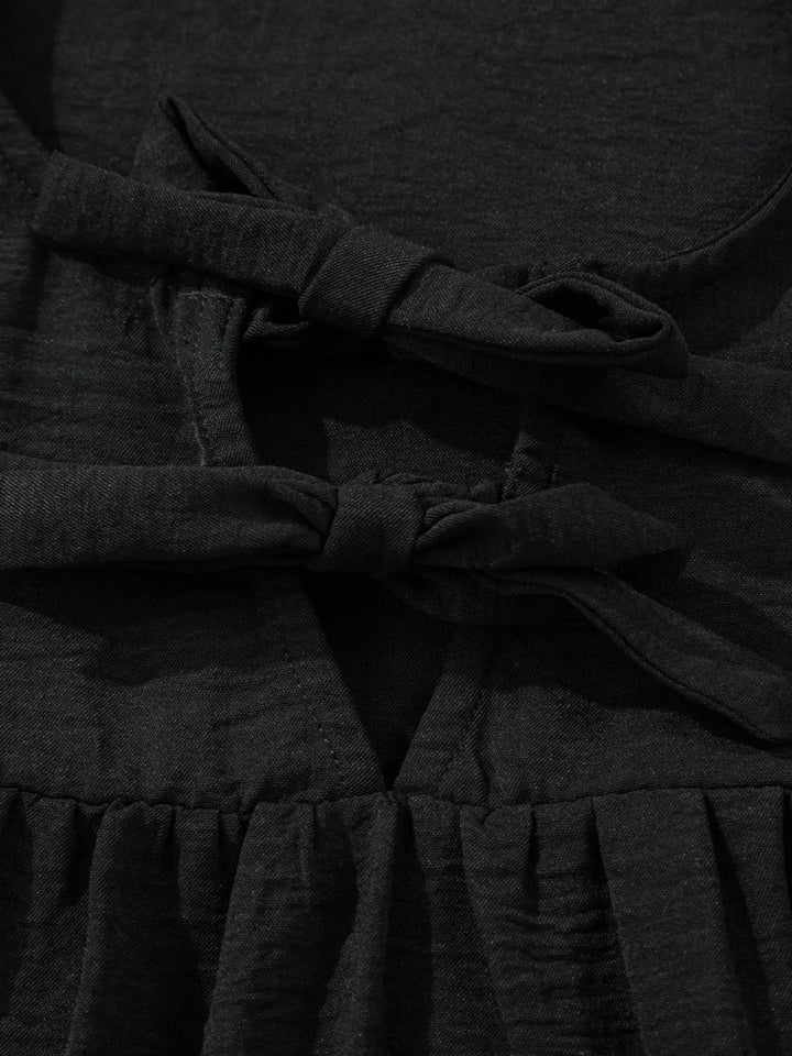 Bow Tie Neck 3/4 Sleeve Casual Blouse