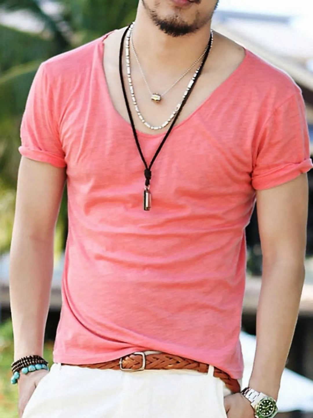 Men's Casual Solid Color Short Sleeve T-Shirt