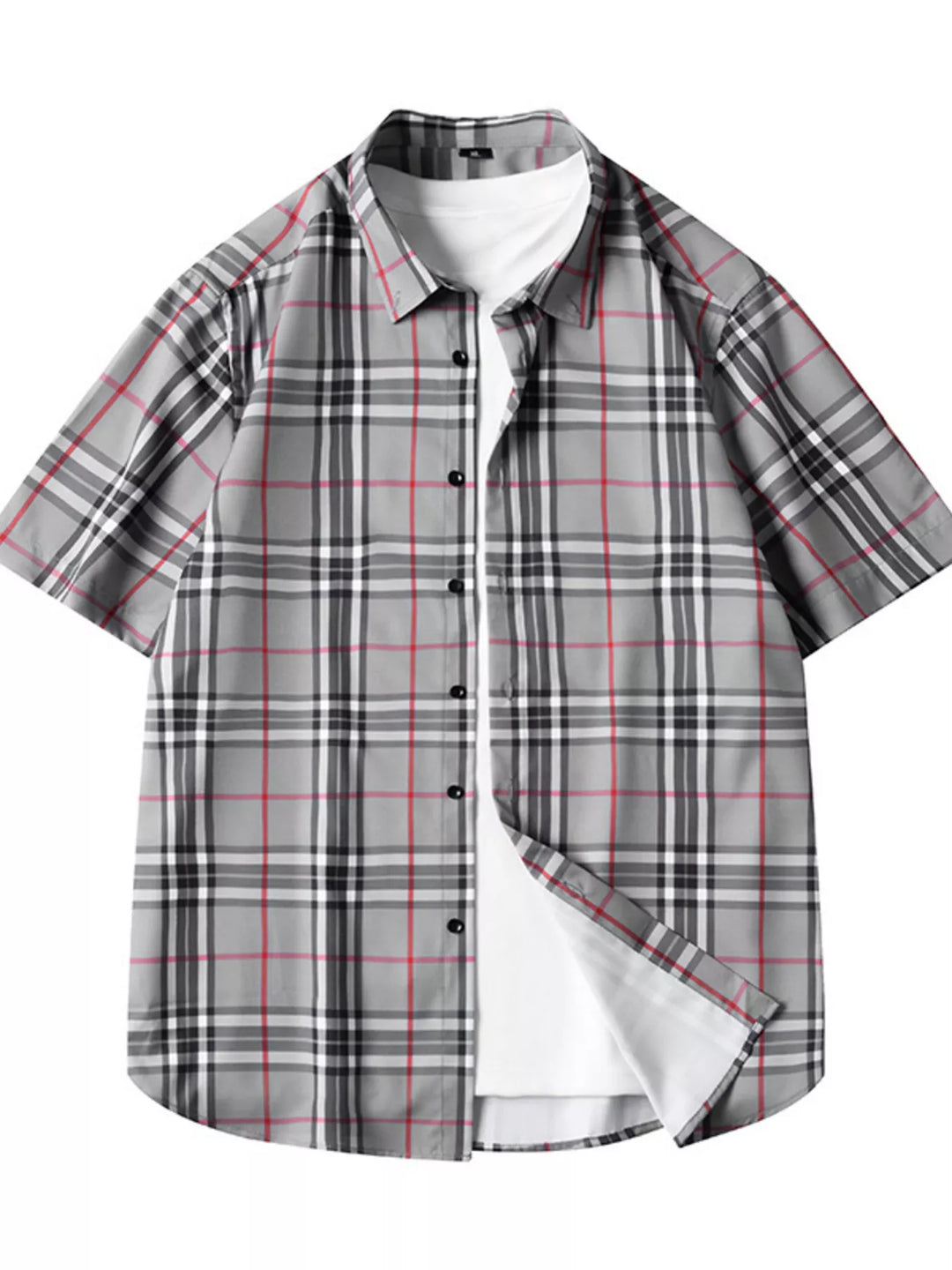 Men's Plus Size Classic Plaid Short Sleeve Shirt